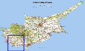 carte de Chypre en anglais