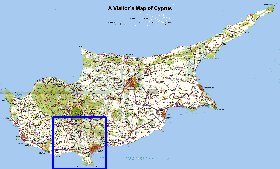 carte de Chypre en anglais