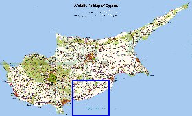 carte de Chypre en anglais