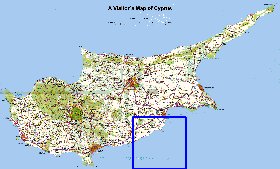 carte de Chypre en anglais