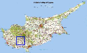 carte de Chypre en anglais