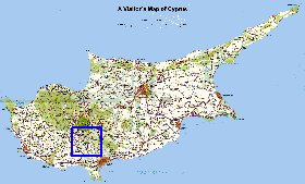 mapa de Chipre em ingles