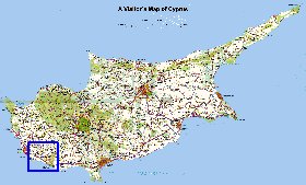 carte de Chypre en anglais