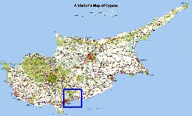 carte de Chypre en anglais