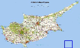 carte de Chypre en anglais