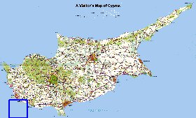 carte de Chypre en anglais