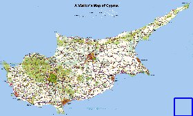 carte de Chypre en anglais