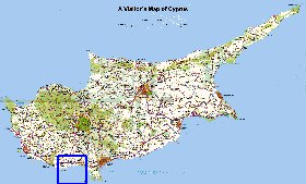 carte de Chypre en anglais