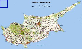 carte de Chypre en anglais