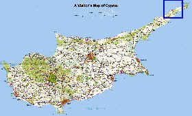 carte de Chypre en anglais