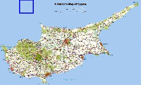 carte de Chypre en anglais