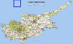 carte de Chypre en anglais