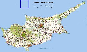 carte de Chypre en anglais