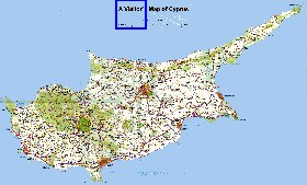 carte de Chypre en anglais