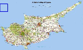 carte de Chypre en anglais