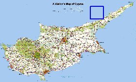 carte de Chypre en anglais