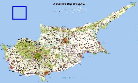 carte de Chypre en anglais