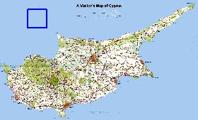 carte de Chypre en anglais