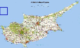 carte de Chypre en anglais