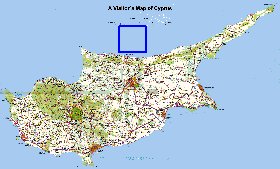 carte de Chypre en anglais