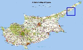 carte de Chypre en anglais