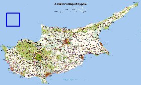 carte de Chypre en anglais