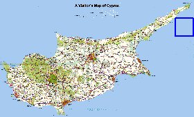 carte de Chypre en anglais