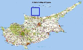 carte de Chypre en anglais