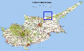 carte de Chypre en anglais