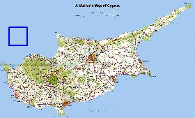 carte de Chypre en anglais