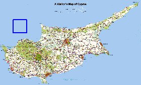 carte de Chypre en anglais