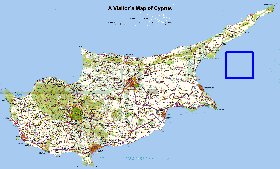 carte de Chypre en anglais