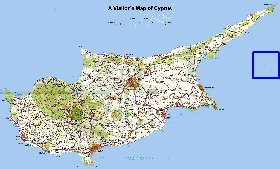 carte de Chypre en anglais