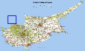 carte de Chypre en anglais