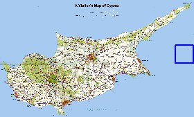 carte de Chypre en anglais