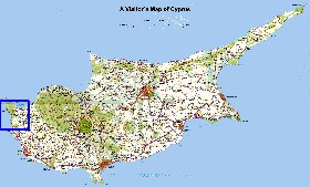 carte de Chypre en anglais