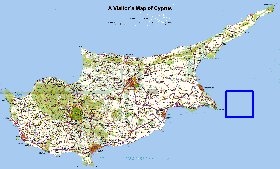 carte de Chypre en anglais