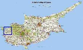 carte de Chypre en anglais