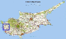 carte de Chypre en anglais