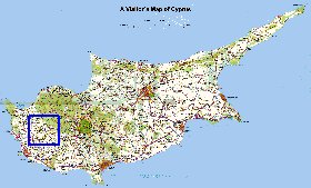 carte de Chypre en anglais