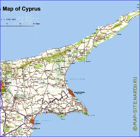 carte de Chypre en anglais