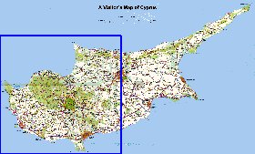 carte de Chypre en anglais