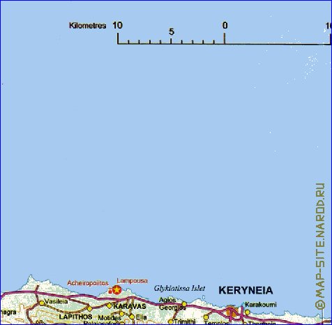 carte de Chypre en anglais