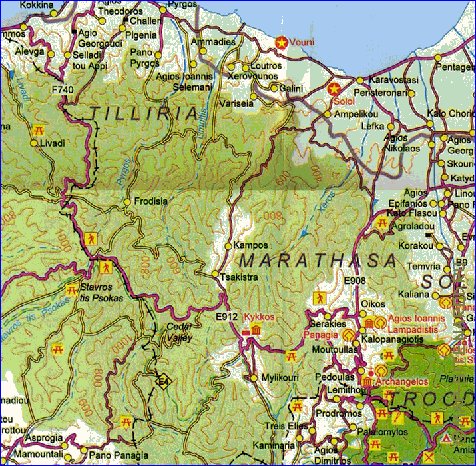 mapa de Chipre em ingles