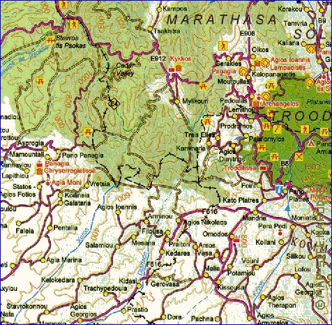 mapa de Chipre em ingles