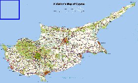 carte de Chypre en anglais