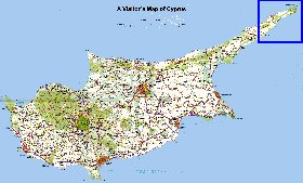 carte de Chypre en anglais