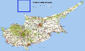 carte de Chypre en anglais