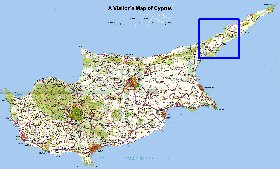 carte de Chypre en anglais