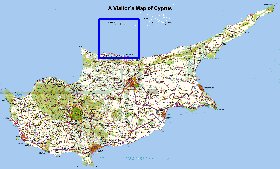 carte de Chypre en anglais